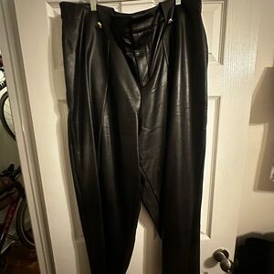 ELOQUII high waisted faux leather pants, black, size 20